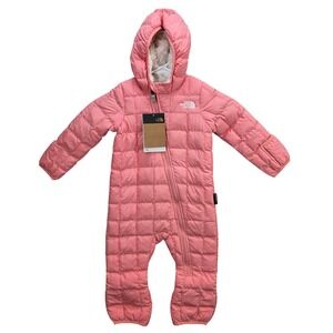 The North Face Baby Thermoball Insulated Snowsuit Terracotta Pink DWR sz 12-18M